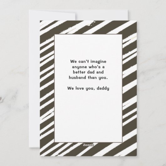 Pap, we houden van je Stripes 3 Foto's Vader Dag Feestdagenkaart (Achterkant)