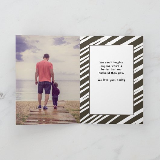 Pap, we houden van je Stripes 3 Foto's Vader Dag Kaart (Binnen)