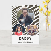 Pap, we houden van je Stripes 3 Foto's Vader Dag Kaart (Gele Bloem)