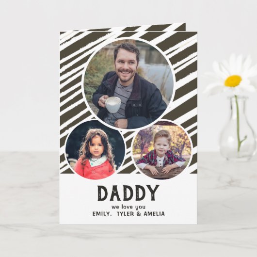 Pap, we houden van je Stripes 3 Foto's Vader Dag Kaart (Kleine Plant)