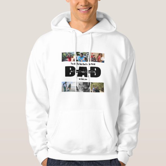 Pap, we houden van je - Vaderdag 6 Fotocollage Hoodie (Voorkant)