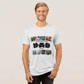 Pap, we houden van je - Vaderdag 6 Fotocollage Tri-Blend Shirt (Voorkant volledig)