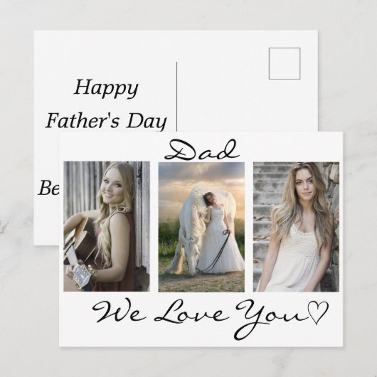 Pap, we houden van je Vaderdag Foto Briefkaart (Voorkant / Achterkant)