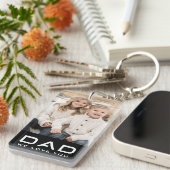 Pap we houden van je vaderdag foto zwart sleutelhanger (Voorkant Rechts)