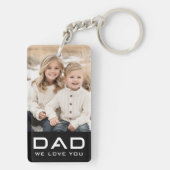 Pap we houden van je vaderdag foto zwart sleutelhanger (achterkant)