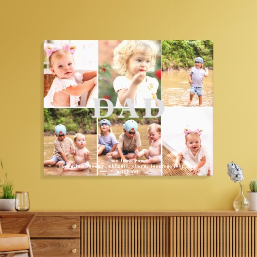 Pap We houden van je zes foto-collage Canvas Afdruk (Insitu (Woonkamer))