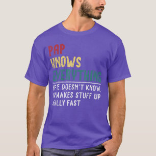 Pap weet alles voor opa Funny Pap retro cadeau T-shirt