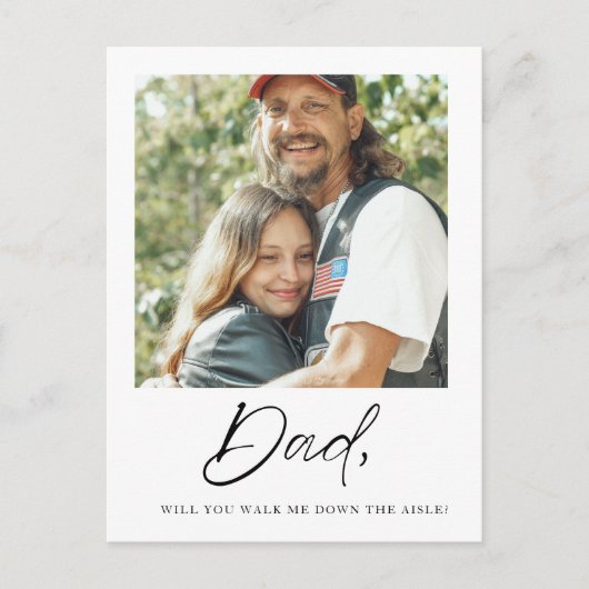 Pap wil dat je me naar de Aisle Vader Bride leidt. Briefkaart (Voorkant)