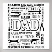 Pap Word Art, pap Gift, grappige citaten pap Poster (Voorkant)