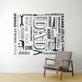 Pap Word Art, pap Gift, grappige citaten pap Wandkleed (In Situ (horizontaal))