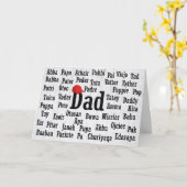 Pap Word Cloud Foreign Language Card Kaart (Gele Bloem)