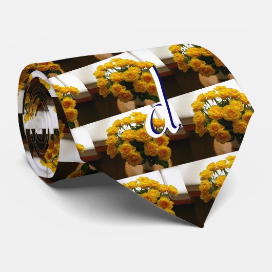 Pap Yellow Roses Stropdas (Opgerold)