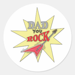 Pap You Rock Classic Round Sticker