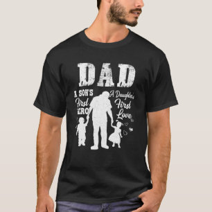 Pap Zoon Eerste Held Dochter Eerste Liefde Vader D T-shirt