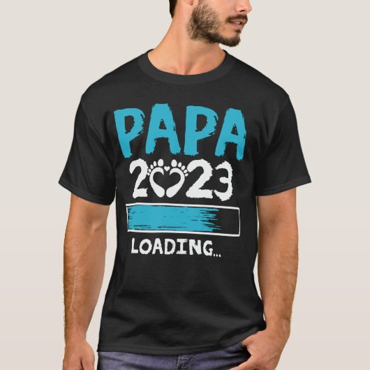 Papa 2023 Ladende Zwangerschap Aankondiging nieuwe T-shirt (Voorkant)