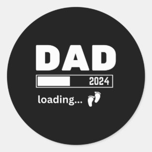 Papa 2024 Gepromoveerd naar Daddy Zwangerschap Aan Ronde Sticker