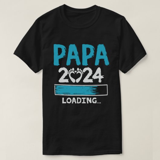 Papa 2024 Laden Zwangerschap Aankondiging Nieuwe P T-shirt (Design voorkant)