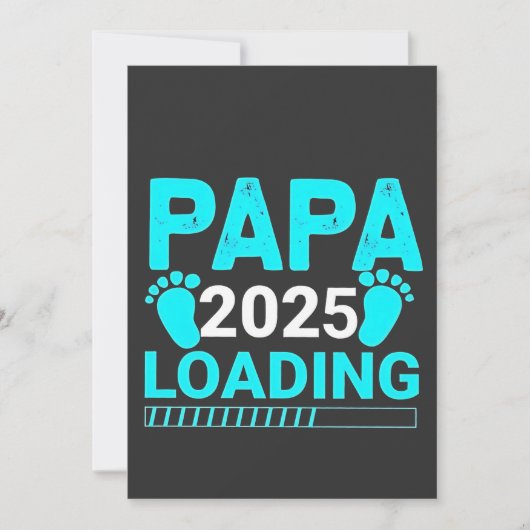 Papa 2025 Loading Parenthood Dad To Be Feestdagenkaart (Voorkant)