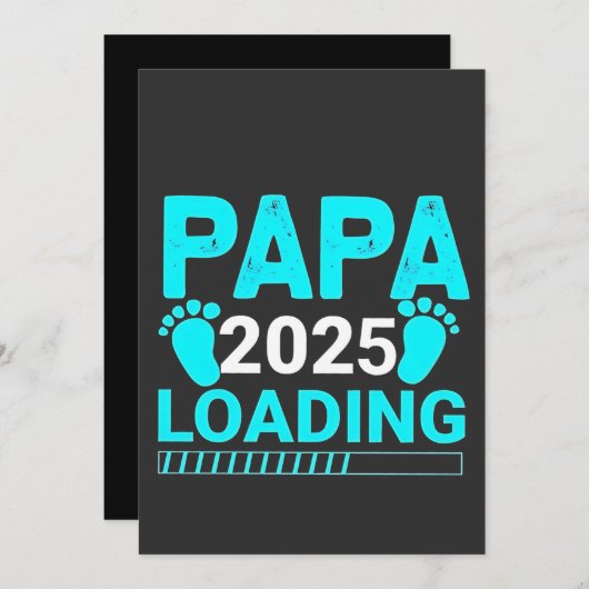 Papa 2025 Loading Parenthood Dad To Be Feestdagenkaart (Voorkant / Achterkant)