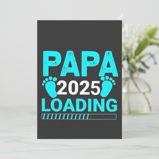 Papa 2025 Loading Parenthood Dad To Be Feestdagenkaart (Staand voorkant)