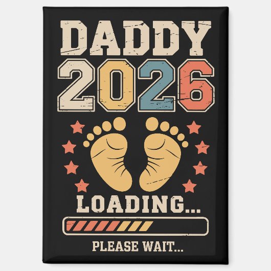 Papa 2026 Baby aankondiging expecting Vader Magneet (Voorkant)