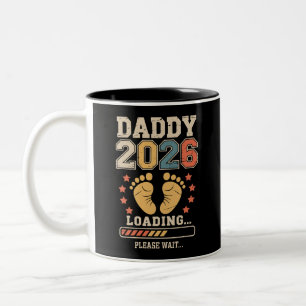Papa 2026 Laadt Baby Aankondiging Verwacht Vader Tweekleurige Koffiemok