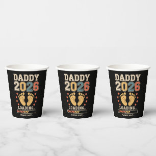 Papa 2026 Lade Baby Aankondiging Verwacht Vader Papieren Bekers
