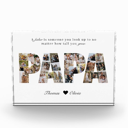 Papa 28 Fotocollage Keepsake voor papa of opa Fotoblokken (Voorkant)