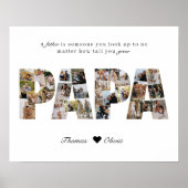 Papa 28 Fotocollage Keepsake voor papa of opa Poster (Voorkant)