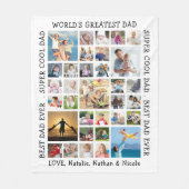 Papa 33 Aangepaste Gezegden voor fotocollage Fleece Deken (Voorkant)