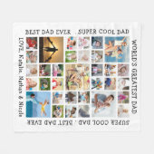 Papa 33 Aangepaste Gezegden voor fotocollage Fleece Deken (Voorkant (Horizontaal))