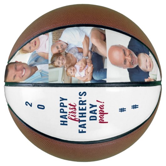 Papa 3 Foto eerste vaderdag bewerkt jaar Basketbal (Voorkant)