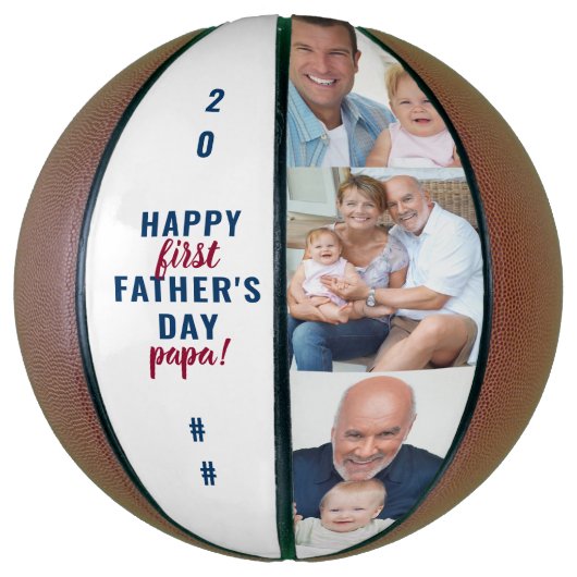 Papa 3 Foto eerste vaderdag bewerkt jaar Basketbal (Verticaal)