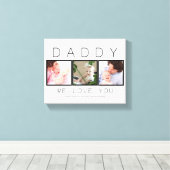 Papa 3 Foto Vaderdag Canvas Afdruk (Insitu (Houten vloer))