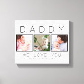 Papa 3 Foto Vaderdag Canvas Afdruk (Voorkant)