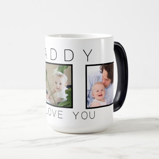 Papa 3 Foto Vaderdag Magische Mok (Voorkant rechts)