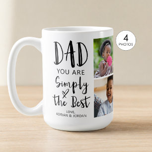 Papa 4 foto's Simpelweg de beste op maat gemaakt Koffiemok
