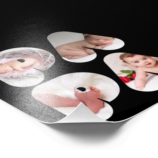 PAPA 4 x Foto Collage Cadeau voor vaders Papa Foto Afdruk (Hoek)