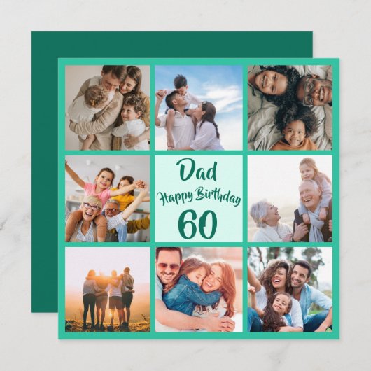 Papa 60e verjaardag happy birthday foto sjabloon v (Voorkant / Achterkant)
