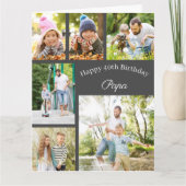 Papa 6 Foto Collage Elke leeftijd Happy Birthday Kaart (Voorkant)