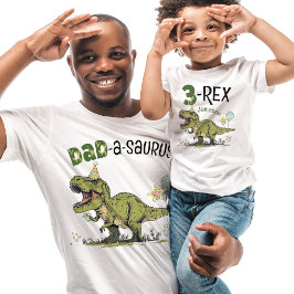 Papa-a-saurus Dinosaur Thema Kids Verjaardagsfeest T-shirt