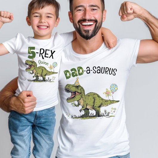 Papa-a-saurus Dinosaur Thema Kids Verjaardagsfeest T-shirt