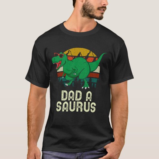 Papa A Saurus Rex pa A Dinosaur pa Asaurus T-shirt (Voorkant)