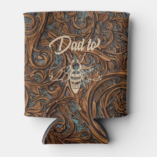 Papa aan Bee Elegant Gesneden Hout Blikjeskoeler (Voorkant)