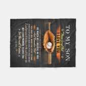 Papa aan mijn zoon gelooft in jezelf honkbal fleece deken (Voorkant (Horizontaal))