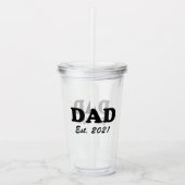 Papa Aangepast Aangewezen datum gepersonaliseerd m Acryl Drinkbeker (Voorkant)