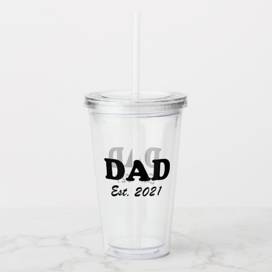 Papa Aangepast Aangewezen datum gepersonaliseerd m Acryl Drinkbeker (Voorkant)