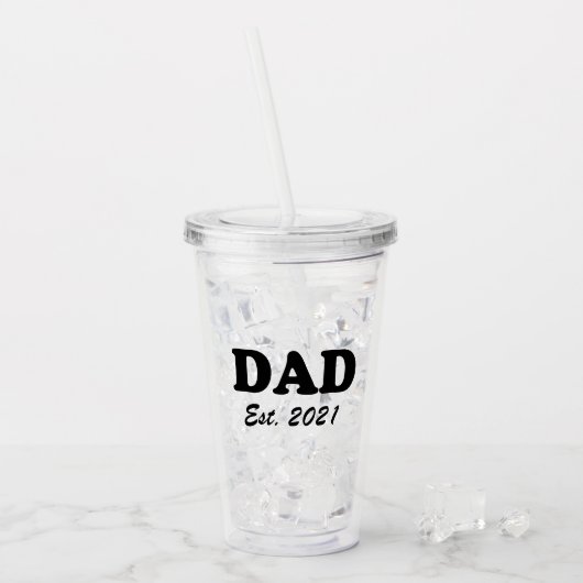 Papa Aangepast Aangewezen datum gepersonaliseerd m Acryl Drinkbeker (Voorkant ijs)