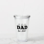 Papa Aangepast Aangewezen datum gepersonaliseerd m Acryl Drinkbeker (Achterkant)