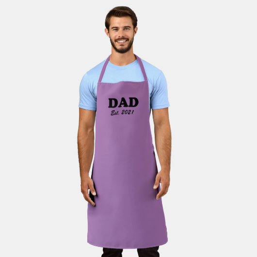 Papa Aangepast Aangewezen datumlavender solide mod Schort (Gedragen)